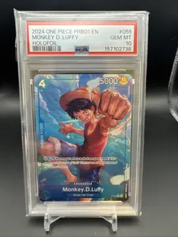 One Piece Monkey.D.Luffy Full Art HOLOFOIL PRB01 P-055 PSA 10 ALTERNATE ART ALT - Image 1