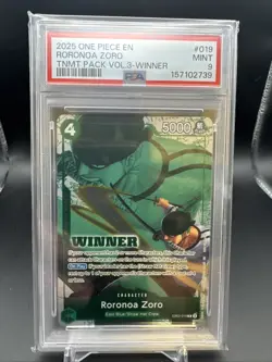 2025 One Piece Tournament Pack Vol 3 Winner Roronoa Zoro #EB02-019 PSA 9 - Image 1