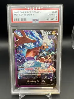 2025 One Piece TCG Monkey.D.Luffy ST26 OP09-061 Leader FOIL PSA 10 - Image 1