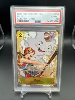 PSA 10 Zeus (Nami) Alternate Art OP11-106 Fist Of Divine Speed PSA 10 C4 - Image 1