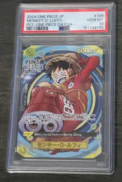 #1 2024 One Piece JP PCC One Piece Day '24 #109 Monkey D. Luffy PSA 10 GEM MINT - Image 1