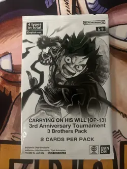 One Piece TCG OP-13 SEALED 3rd Anniversary Tournament 3 Brothers Pack - Image 1