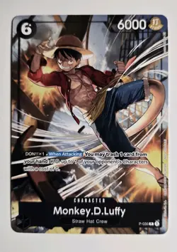 One Piece CCG Monkey D. Luffy P-035 Promo Foil Eng Cost 6 6000 Pirates Party - Image 1