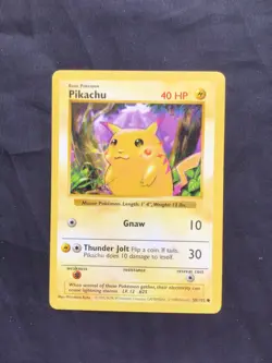 Pokemon Cards: Base Set Shadowless Common: Red Cheek Pikachu 58/102 - Image 1