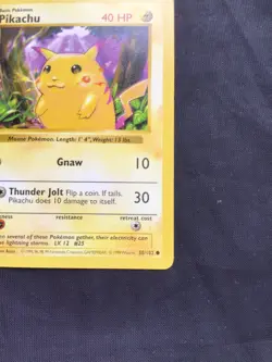 Pokemon Cards: Base Set Shadowless Common: Red Cheek Pikachu 58/102 - Image 4