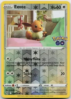Eevee 054/078 Reverse Holo Pokemon Pokemon GO - LP - Image 1
