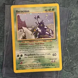 Pokemon TCG Heracross Neo Genesis Holo Card 6/111 Unlimited Rare - Image 1