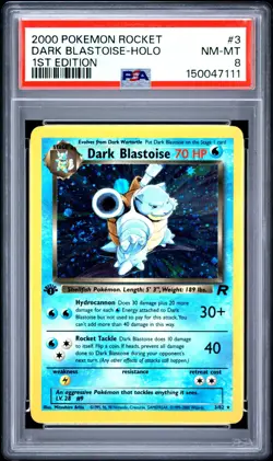 2000 POKEMON ROCKET 3 DARK BLASTOISE-HOLO 1ST EDITION PSA 8 SWIRL - Image 1