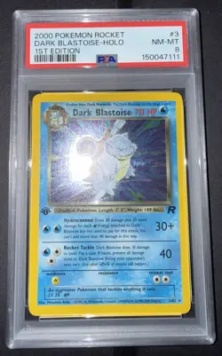 2000 POKEMON ROCKET 3 DARK BLASTOISE-HOLO 1ST EDITION PSA 8 SWIRL - Image 5