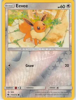 Eevee 155/214 Common Lost Thunder Pokemon Reverse Holo NM Sekio - Image 1
