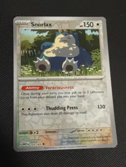 Snorlax 143/165 Reverse Holo SV: Scarlet & Violet 151 Pokemon Card TCG NM - Image 1