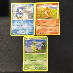 Pokemon TCG Turtwig Chimchar Piplup Diamond Pearl & Base LP-MP - Image 1