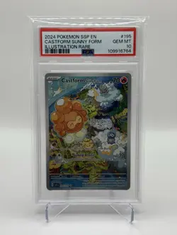 2024 POKEMON SSP EN-SURGING SPARKS ILLUSTRATION RARE CASTFORM SUNNY FORM PSA 10 - Image 1