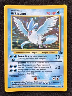 VLP-NM POKEMON ARTICUNO Fossil Holo Rare WOTC 2/62 - Image 1