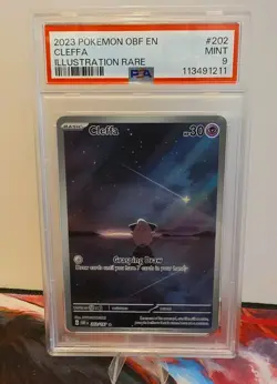 2023 POKEMON OBF EN-OBSIDIAN FLAMES ILLUSTRATION RARE #202 CLEFFA PSA 9 - Image 1