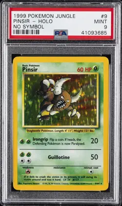 1999 POKEMON JUNGLE NO SYMBOL #9 PINSIR-HOLO PSA 9 - Image 1