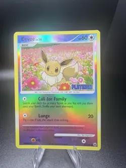 Pokemon TCG Eevee 62/100 Reverse Holo Platinum Stamp BK Promo LP - Image 1