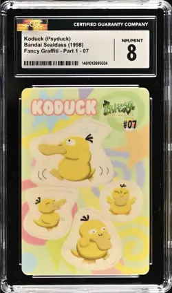 CGC 8 Koduck (Psyduck) Bandai Sealdass Pokemon Fancy Graffiti Part 1 #07 - Image 1