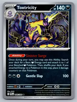 Toxtricity 068/094 Rare Phantasmal Flames Pokemon Reverse Holo Near Mint - Image 1
