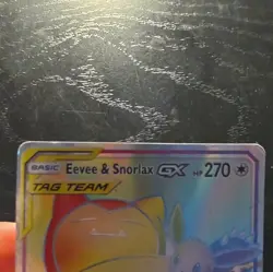 Pokemon Eevee & Snorlax GX 191/181 Team Up Secret Rare Full Art Holo Eng - Image 5
