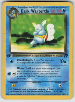 Dark Wartortle 46/82 Uncommon Team Rocket Pokemon 1st Edition Damaged - Image 1