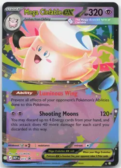 Mega Clefable ex 072 Holo Promo ME: Mega Evolution Promo Pokemon Near Mint - Image 1