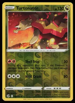 Turtonator 198/264 Uncommon Fusion Strike Pokemon Reverse Holo Lightly Played - Image 1
