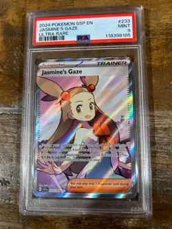POKEMON 2024 Surging Sparks Ultra Rare JASMINE'S GAZE #233 PSA 9 Mint - Image 1