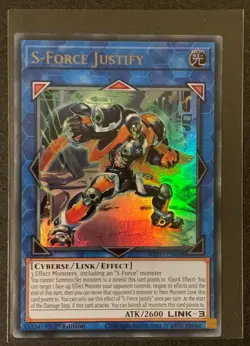 S-Force Justify | BLVO-EN048 | Ultra Rare | 1st Ed | Blazing Vortex | YuGiOh - Image 1