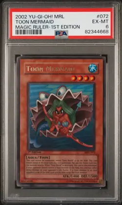 YUGIOH TOON MERMAID 1st Edition Ultra Rare Holo MRL-072 PSA 6 EX-MT - Image 1