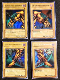 YUGIOH Forbidden One Left Leg/Arm & Right Leg/Arm Lot Of 4 HP to LP LOB - Image 1