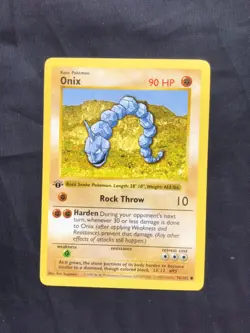 Pokemon Cards: Base Set 1st Edition Common: Onix 56/102 - Image 1