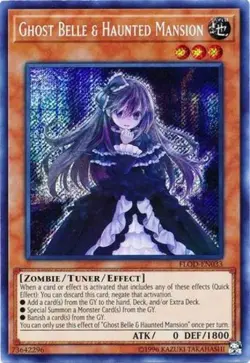 Yugioh! LP Ghost Belle & Haunted Mansion - FLOD-EN033 - Secret Rare - Unlimited - Image 1