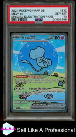 MEW EX SPECI4L ILL RARE POKEMON GER PAF DE-PALDEAN FATES 2024 232 PSA 10 - Image 1