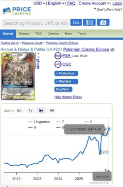 Pokemon Arceus & Dialga & Palkia GX Full Art Holo Ultra Rare 221/236 - Image 3