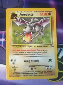 Aerodactyl - 1/62 - Holo Rare - Fossil Pokemon - LP/MP - Image 1