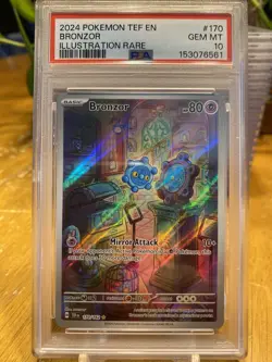 Pokemon TCG BRONZOR Temporal Forces EN Illustration Rare 170/162 PSA 10 Gem MT - Image 1