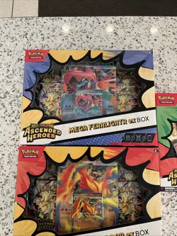 Pokemon Asceneded Heroes Mega Feraligatr & Embroar EX + Pin Collection Box Lot 3 - Image 2