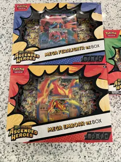 Pokemon Asceneded Heroes Mega Feraligatr & Embroar EX + Pin Collection Box Lot 3 - Image 3