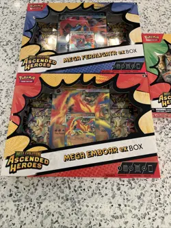 Pokemon Asceneded Heroes Mega Feraligatr & Embroar EX + Pin Collection Box Lot 3 - Image 4