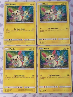 Pokemon TCG - 4x Plusle 33/73 Shining Legends Regular Common, LP - Image 1