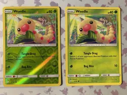 Pokemon TCG - 2x Weedle 2/181 Team Up Common [1 Reverse Holo, 1 Regular] LP - Image 1
