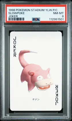 JOKER Slowpoke 1998 Pokemon Stadium Yellow Poker Card Japanese PSA 8 - Image 1