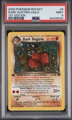 2000 DARK DUGTRIO TEAM ROCKET HOLO 1ST EDITION #6 PSA 9 MINT POKEMON - SWIRL - Image 1