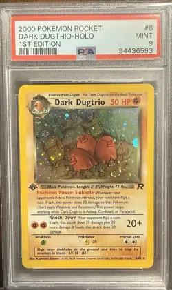 2000 DARK DUGTRIO TEAM ROCKET HOLO 1ST EDITION #6 PSA 9 MINT POKEMON - SWIRL - Image 3
