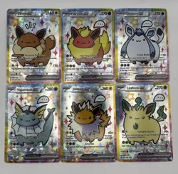 Pokemon Eeveelutions - Full Set - Cracked Ice Holo Fan Art Card Bundle - Image 2