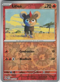 Litleo 015/131 Common Prismatic Evolutions Pokemon Reverse Holo Near Mint - Image 1