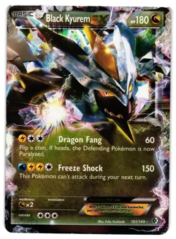 Pokemon TCG Black Kyurem EX 101/149 Boundaries Crossed Holo MP/HP - Image 1