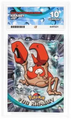 🔥POP 2🔥PERFECT SUBS🔥 ACE 10 Krabby #98 2000 Topps Pokemon Series 2 (NOT PSA) - Image 1