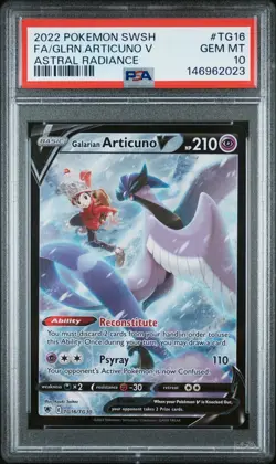 2022 POKEMON SWORD & SHIELD ASTRAL RADIANCE FULL ART/GALARIAN ARTICUNO V PSA 10 - Image 1
